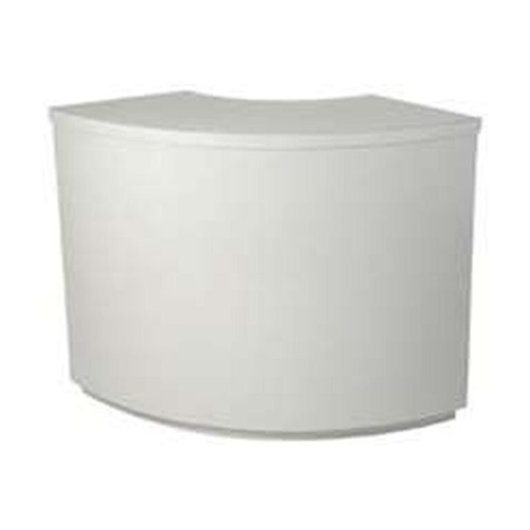 Balcão Curvo mdf branco (BL03) para locação em eventos — Locseven SP