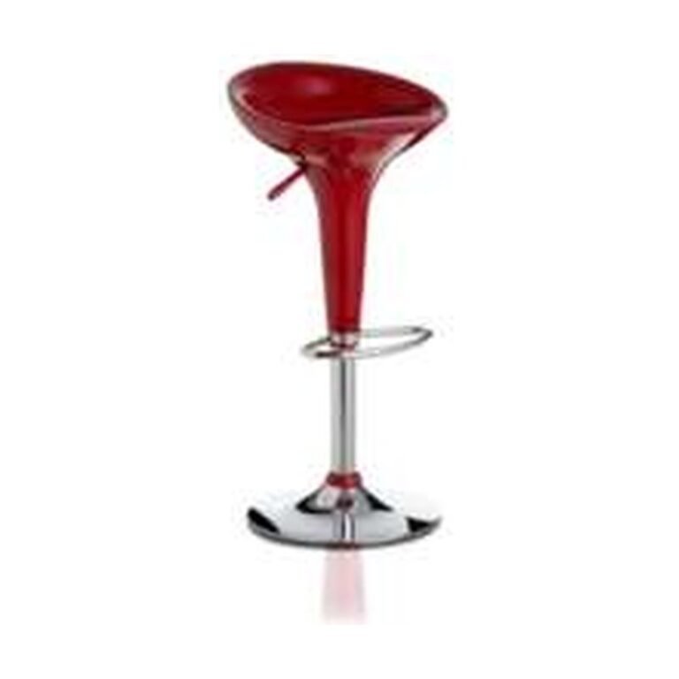 Banqueta ABS(Bombo) Base Cromada vermelha (BA07) para locação em eventos — Locseven SP