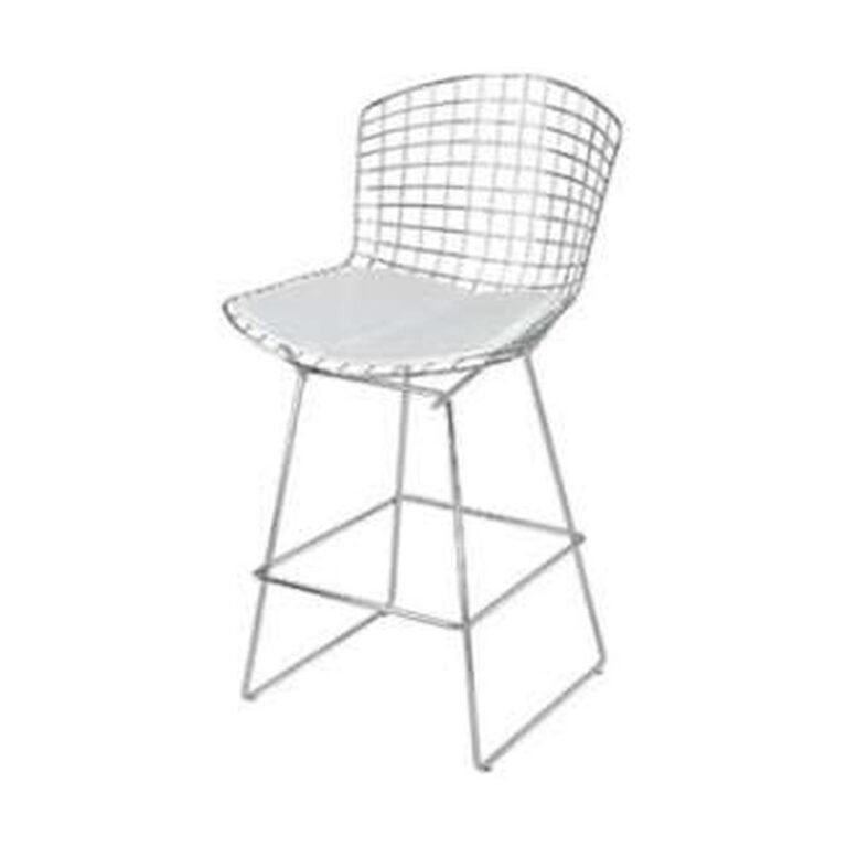 Banqueta Bertóia Base Cromada assento branco, assento preto, assento vermelho (BA04, BA26, BA35) para locação em eventos — Locseven SP