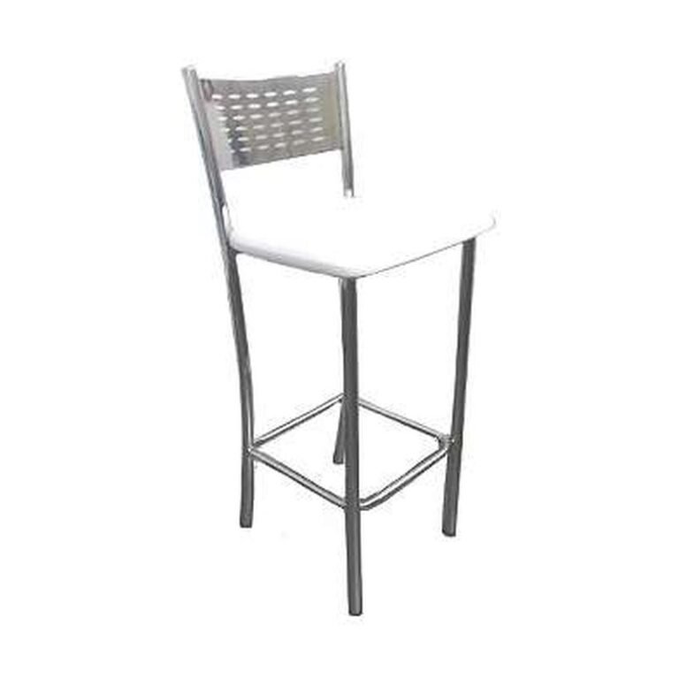 Banqueta Havana Base Cromada assento branco, assento preto (BA01, BA18) para locação em eventos — Locseven SP