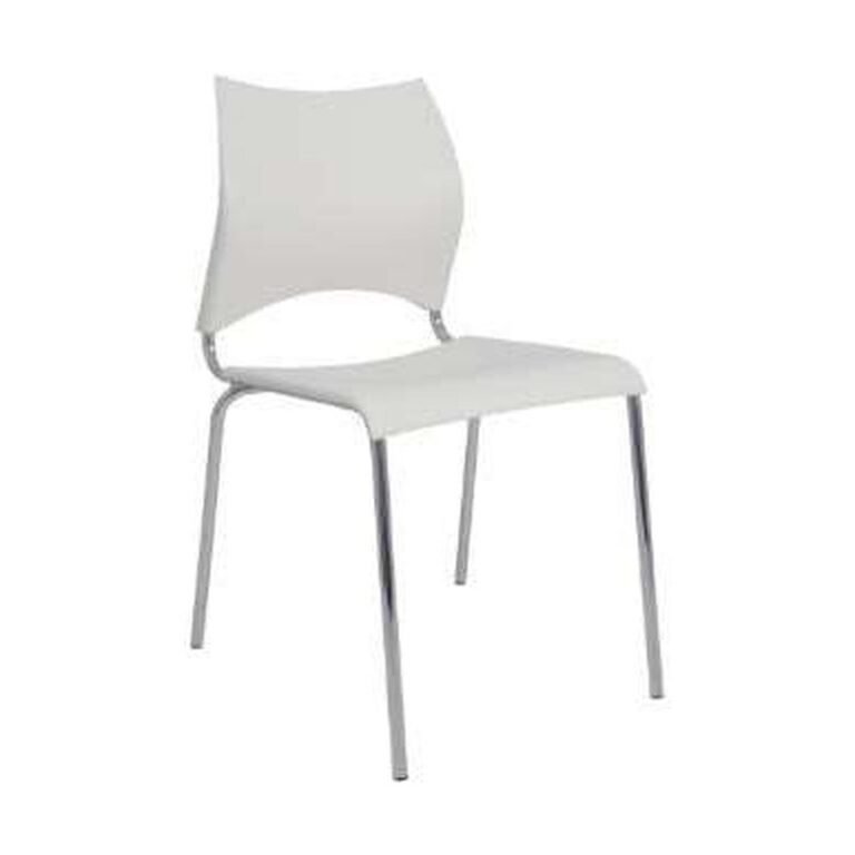 Cadeira New Base Cromada pvc branca (CA115) para locação em eventos — Locseven SP