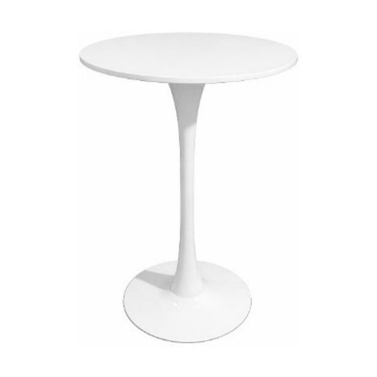 Mesa Bistrô Saarinen tampo mdf branco (ME366) para locação em eventos — Locseven SP