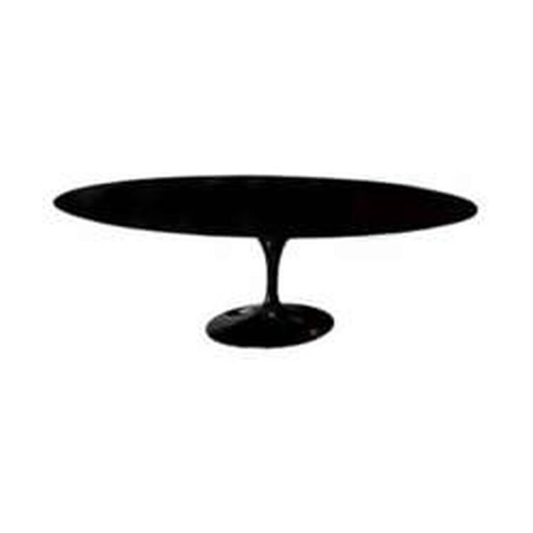 Mesa de Centro Labeli Oval laca preta (ME145) para locação em eventos — Locseven SP