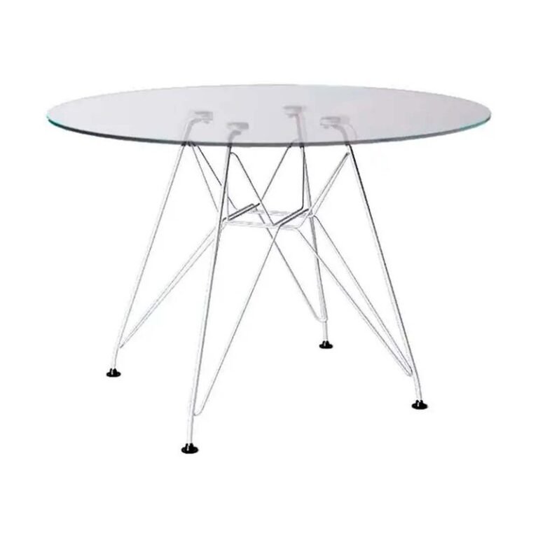 Mesa de Reunião Torre Base Cromada para locação em eventos — Locseven SP
