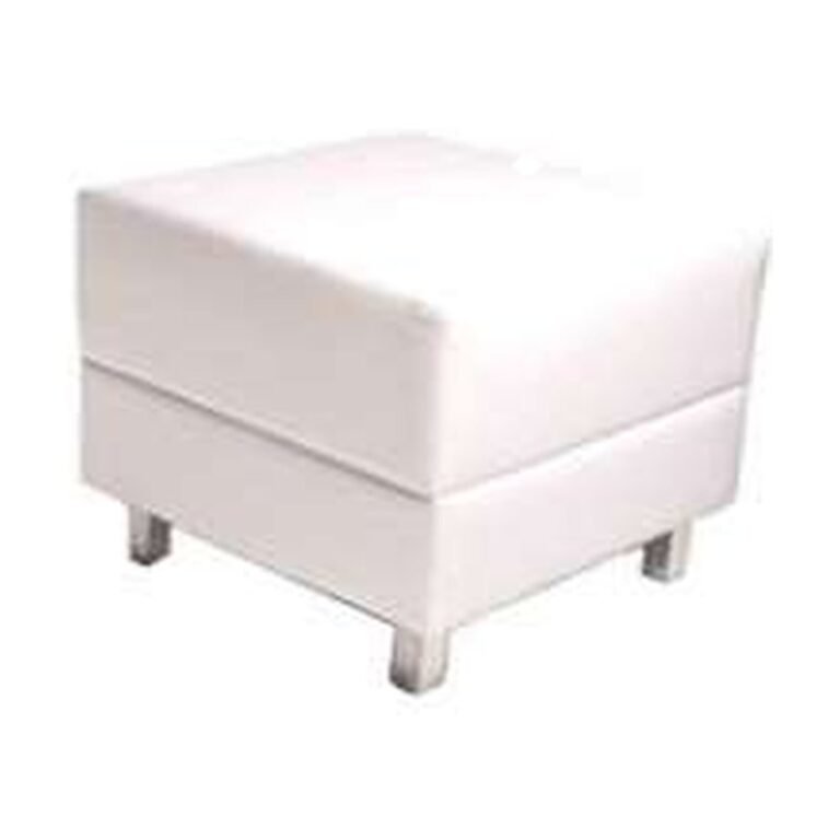Puff 50 X 50 branco, preto (PU02, PU09) para locação em eventos — Locseven SP